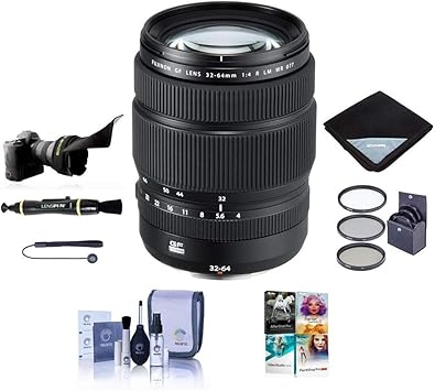 Amazon Com Fujifilm Gf 32 64mm F 4 R Lm Wr Wide Angle Zoom Lens Bundle With 77mm Filter Kit Flex Lens Shade Lens Wrap Lens Pen Cleaner Lens Cap Leash Cleaning Kit Pc Software