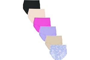 Hanes Women's Microfiber Stretch Underwear Pack, Comfort Flex Fit Brief Bikini or Thong Panties, 6-Pack