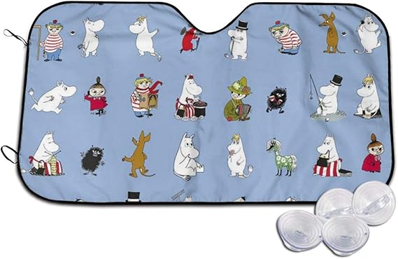 Amazon Co Jp 車用サンシェード ムーミン フロントガラス用 ガラスバイザーカバー 吸盤 遮光 Uvカット 紫外線対策 日焼け防止 折り畳み 日除け 車用品 車中泊 服 ファッション小物