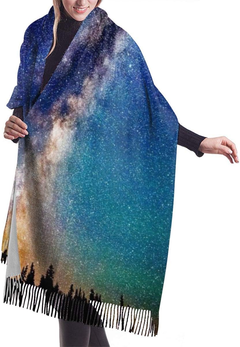 Women's Pashmina Shawl Wrap Nebula Starry Sky Winter Warm Blanket Scarf Long Poncho
