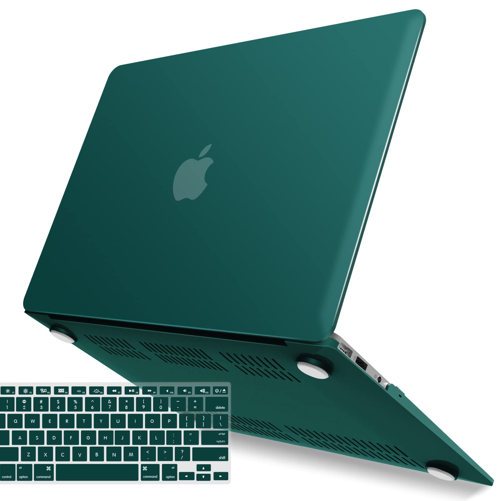Photo 1 of IBENZER Compatible with Old Version MacBook Air 13 Inch Case (2010-2017 Release). Models: A1466 / A1369, Plastic Hard Shell Case with Keyboard Cover for Mac Air 13,Quezhal Green, A13QUGN+1
