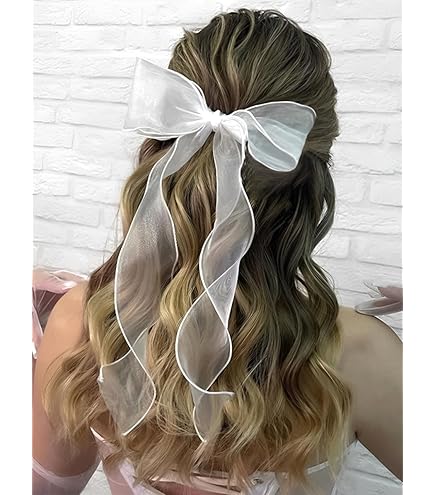 Bride To Be Hair Bow - Sheer Organza Wedding Clip for Bachelorette Party Organza Bridal Hair Accessories, Wedding Hair Piece, Women  main image 2