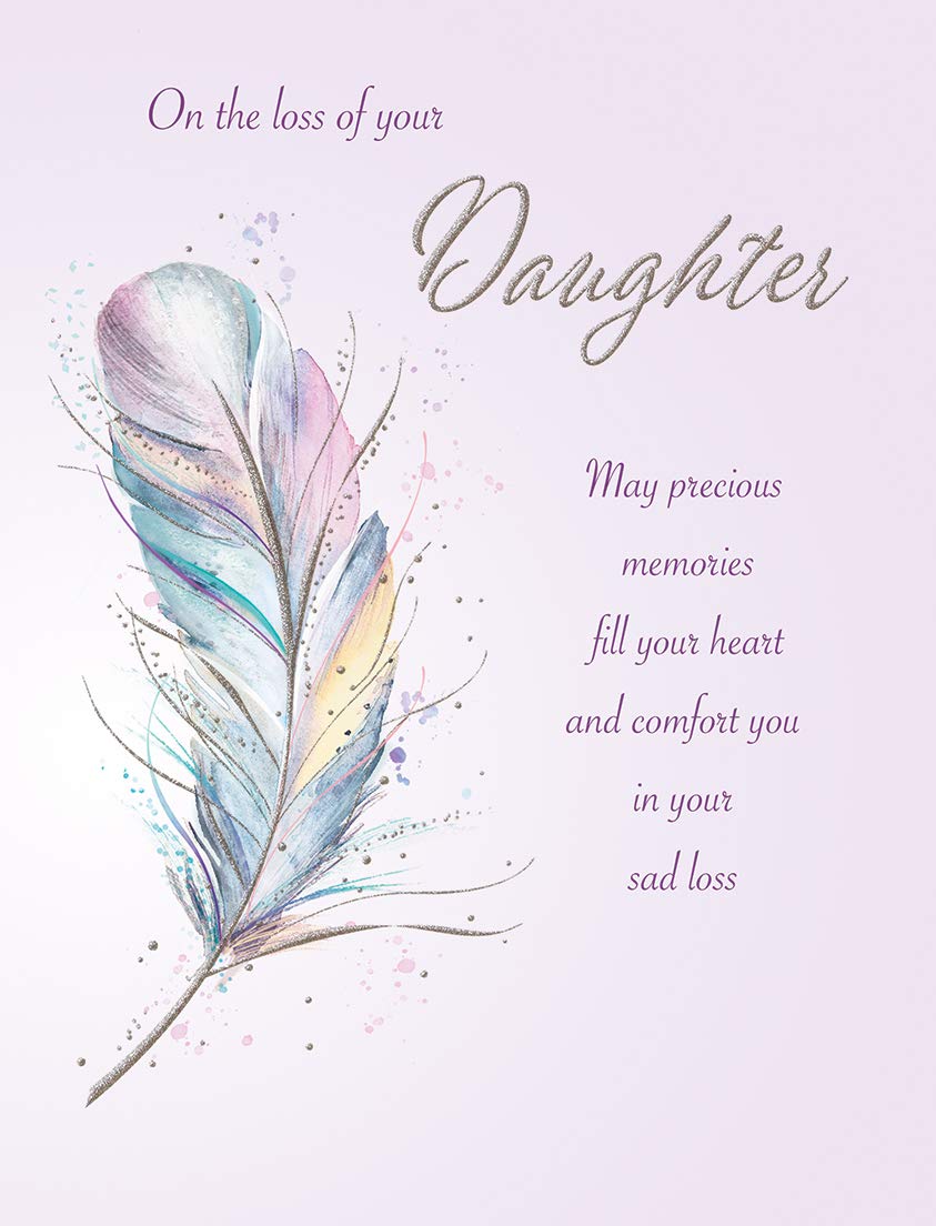 Regal Publishing Classic Symapthy Card Sad Loss of Your Daughter - 8 x 6 inches,grey|white|silver