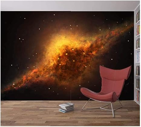 Amazon スペースギャラクシースター惑星壁紙壁画写真子供キッズベッドルームホームデコ 1x100cm 壁紙