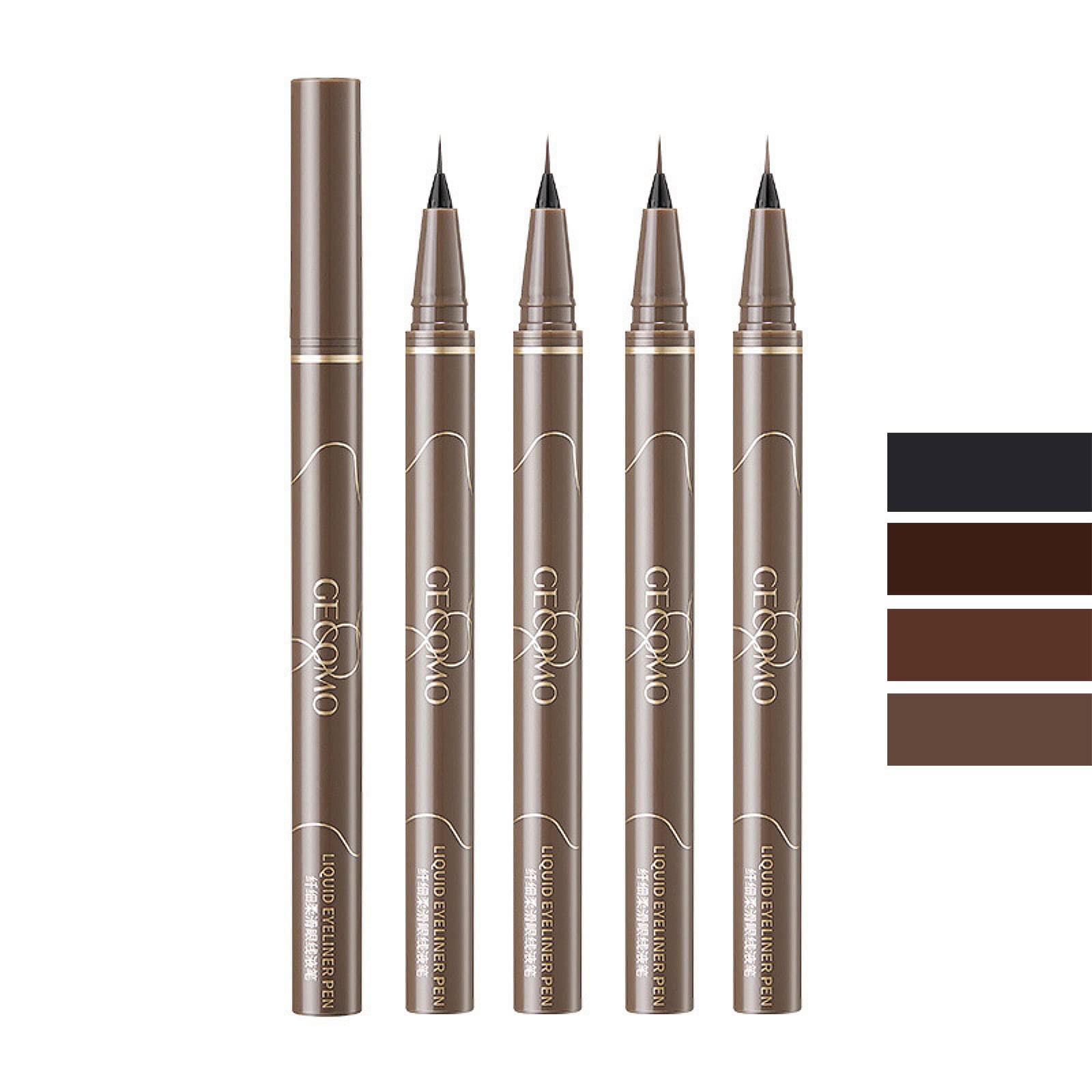 Brown Liquid Eyeliner Set Waterproof Long-Lasting Quickly Dry Eye Liners Colorstay Eyeliner Pen Thin Tip Silky Smooth Sweatproof (4Packs)