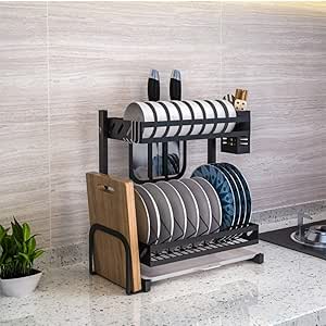 Estante para secar platos Estante para platos con revestimiento de