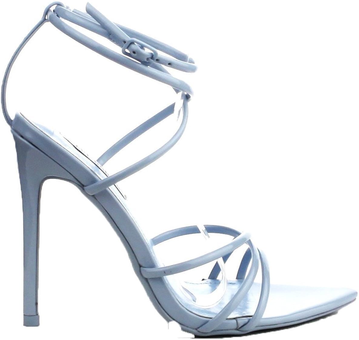 electric blue strappy heels