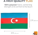 AZ FLAG Azerbaijan Flag 2x3 ft 100D Polyester with Two Grommets view 2