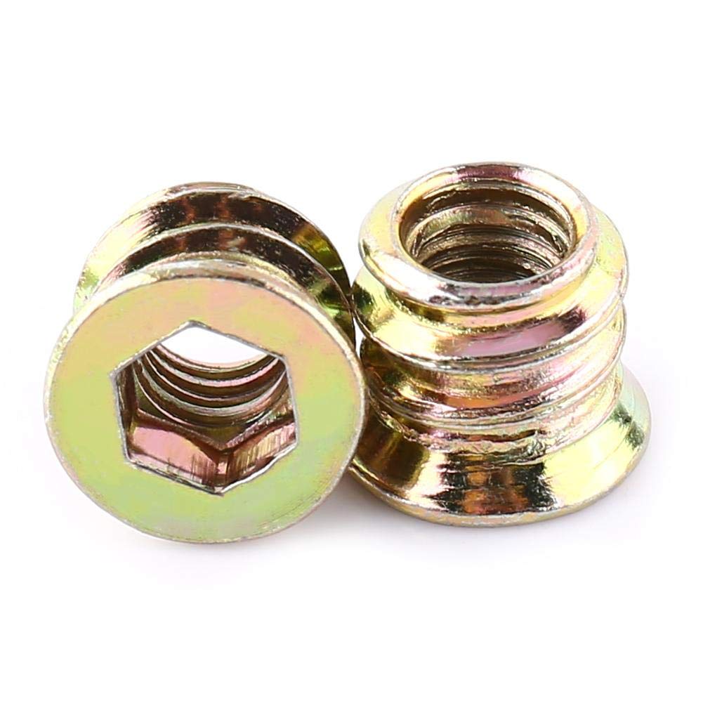 Insert Nuts for Wood Furniture - Zinc Plated Carbon Steel Hex Socket Screw-in Insert Nuts Threaded Fastener Connector with Internal Threads, M6 x 10mm, 20pcs