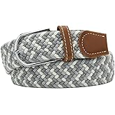 Huyfhksd Multicolored Elastic Woven Golf Belts Casual Braided Stretch Belt for Men and Women