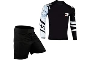 ROAR-INT Roar MMA Rashguard & BJJ Grappling Shorts Cage Fight Jiu Jitsu Spats No Gi Sets
