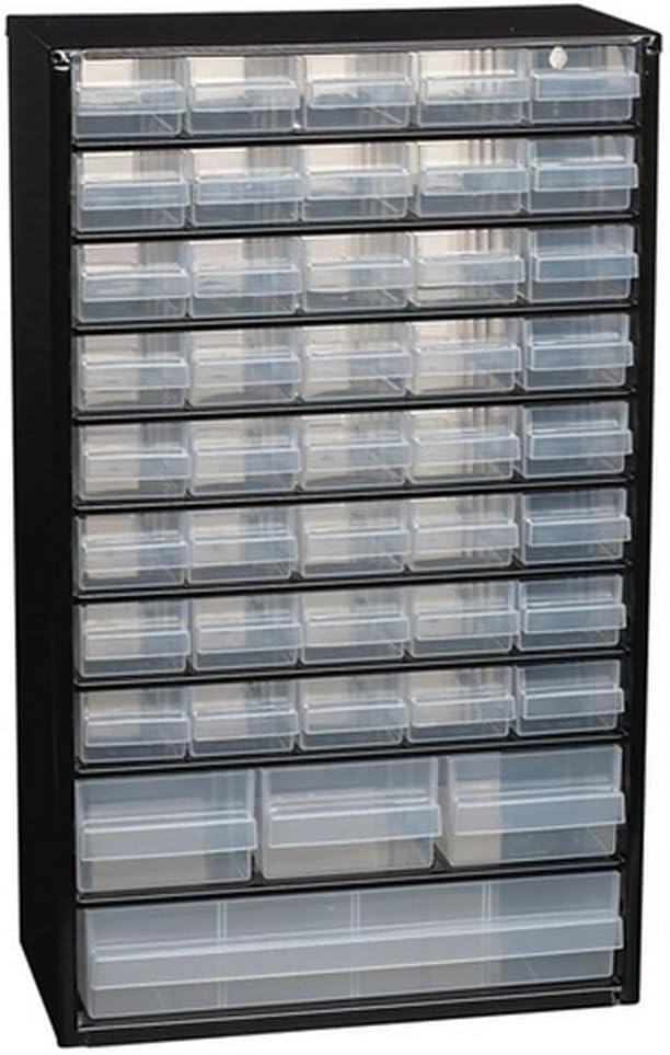 Raaco 126762.0 44 Drawer Steel Frame Parts Storage Organizer Cabinet Clear
