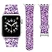 iiteeology Compatible with Apple Watch Band 38mm 40mm 42mm 44mm, Christmas Sparkly 3D Glitter Bling Leather iWatch Band for Apple Watch Series 4/3/2/1 Women Girls (Purple, 38mm)