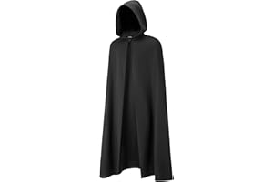 ANDIMADE Medieval Cloak with Hood, Halloween Renaissance Cape, Ranger Elven Costume For Men and Women