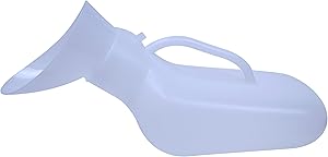 Portable Unisex Urinal Bottle for Both Men and Women with Adapter - Incontinence Pee Bottle for Male and Female, Home Care, Elderly, Handicapped, Children, or Bedridden Users - by BrightCare