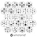 Winstonia Second Generation Nail Art Stamping Image Plates Set - 22 Pieces w/ 160 Images
