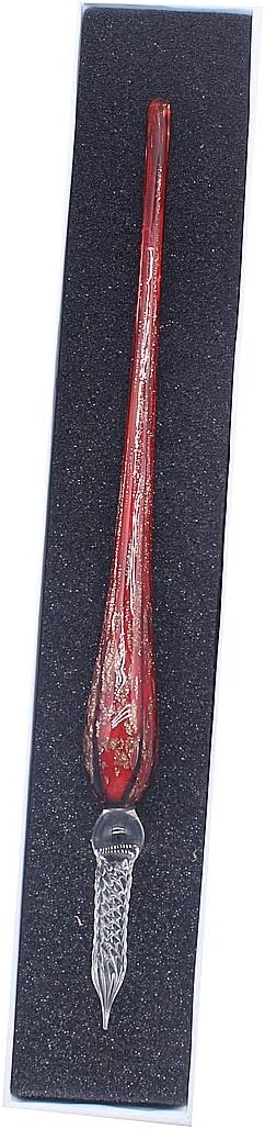 SIPLIV Handmade Glass Dip Pen - Vintage Crystal Signature Pen - Red - Image 3