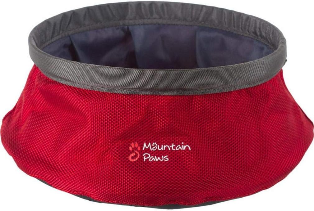 Mountain Paws Foldable, Lightweight Dog Water Bowl Ideal for Camping Travel and Hiking, Multicolor, Large