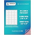 Premium Label Supply White Sticker Return Address Labels – 1.75" x .5" – Laser/Inkjet Compatible – (80 per Sheet), 25 Sheets – 2000 Total Adhesive Labels