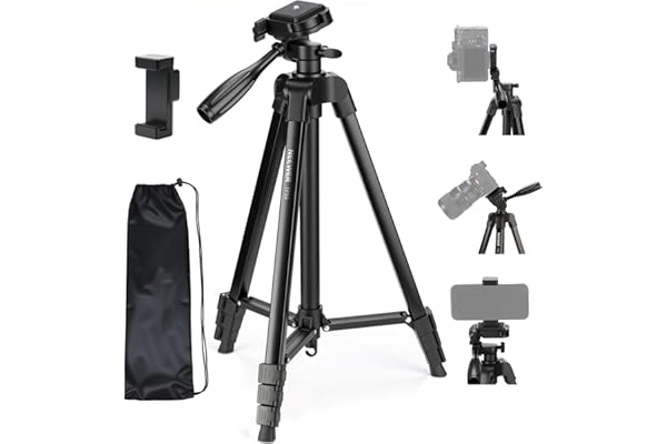 NEEWER Entry Level Version Tripod for Cell Phone & Camera, Metal Lightweight Portable Travel Stand with Cold Shoe Cellphone H