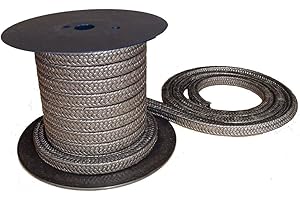 Minseal 1200 - Graphitized Expanded PTFE Graphite Braided Compression Packing for Pump Gland or Valve Stem or Mechanical Seal, Size 1/2", Length: 8 Feet