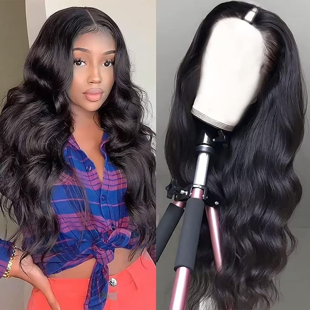 CLASSINE V Part Human Hair Body Wave Wig - 150% Density, Glueless, Full Head Clip In Half Wig, No Leave Out, V Shape, 16 Inch — image 1