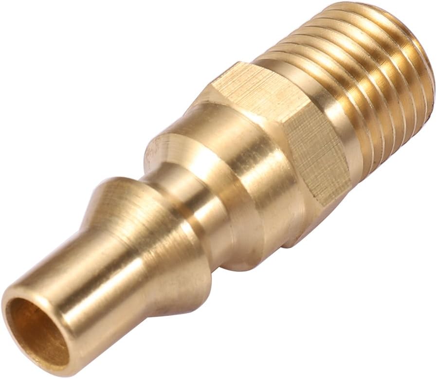 Kbrotech Propane Gas Quick Connect Fitting Adapter Full Flow Male Plug 1/4 Inch