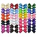 40pcs Toddler Girls Ribbon Bows for Hair (3 Inch Bow Bulk Pack) (20 pairs toddler bows)
