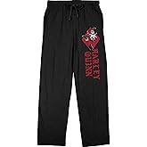 Bioworld Harley Quinn Character and Logo Men's Black Drawstring Sleep Pajama Pants