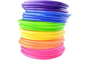 Topbuti 24 Pcs Multicolor Plastic Toss Rings Kids Ring Toss Game Carnival Rings for Speed and Agility Practice Games, Garden Backyard Outdoor Games, Bridal Shower Game, Game Booth