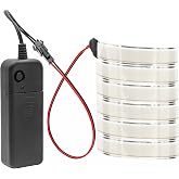 NWpangu Electroluminescent El Light Strip with 3V Battery Case Driver, Interior/Exterior Atmosphere Light, Decoration Light for Parties, Holiday, DIY Decoration,Ice Blue(No Battery)