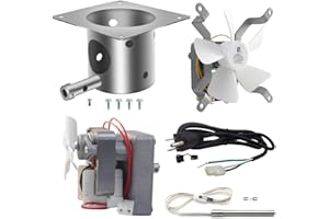 GATERYGRILLS Replacement Fire Pot Hot Rod Ignitor Auger Motor Grill Induction Fan Kit Power Cord for Pit Boss Traeger Wood Pellet Grill Parts Pitboss 820 Austin XL Camp Chef Smoker Part with Screws Fuse