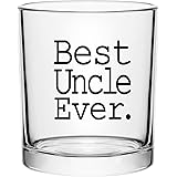 Father’s Day Gift for Uncle, Best Uncle Ever Whiskey Scotch Glass - Old Fashioned Whiskey Glasses for Uncle, New Uncle, Broth