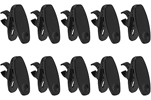 VICASKY 10pcs Black 10mm Rotatable Microphone Clip for Lapel Mic Stand Holder, Metal Mic Tie Clips