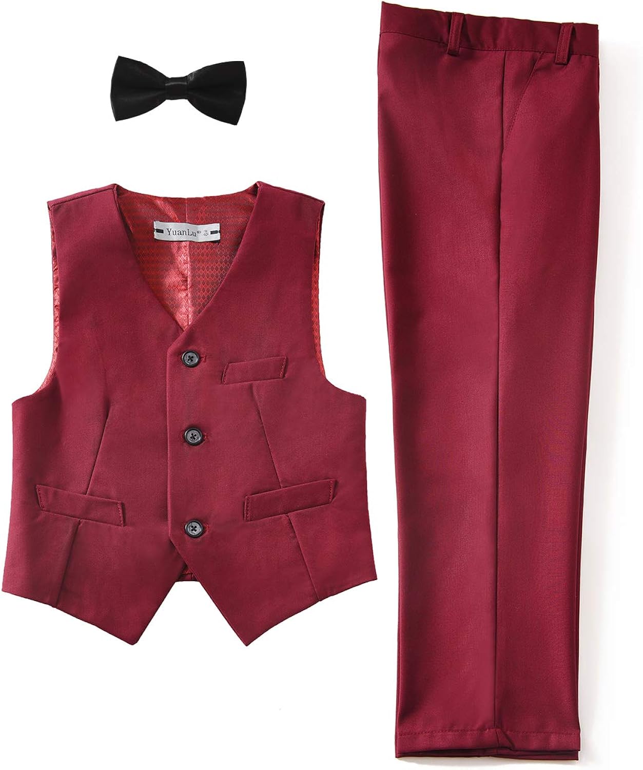Yuanlu 3 Piece Kids Boys' Formal Vest and Pants Dress Suits Set for