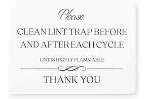 GLOBE ROCKET Clean Lint Trap Sign (Magnet 4.75 x 3.5 in) - Airbnb Essentials for Hosts Signs - Vrbo Essentials for Hosts - Airbnb, Vrbo and Short-Term Rental Sign (White)