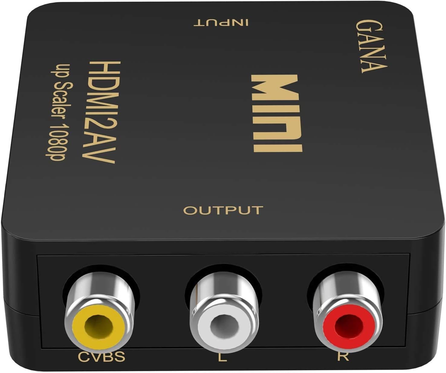 GANA HDMI to RCA,HDMI to AV, 1080P HDMI to 3RCA CVBS AV Composite Video Audio Converter Adapter Supports PAL/NTSC with USB Charge Cable for PC Laptop HDTV DVD-Black: Computers & Accessories
