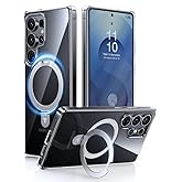 TORRAS for S25 Ultra Case, [4X Military Grade Drop Tested] [Build in Stand] [Fit for Magsafe] Shockproof Slim Protective for Samsung Galaxy S25 Ultra Case Clear