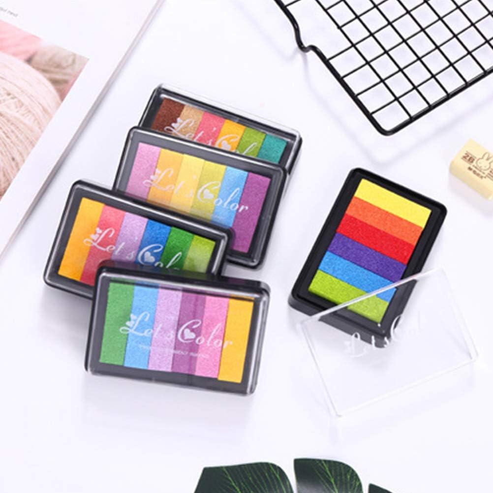Rainbow Finger Ink Pads DIY Craft Ink Pad Rainbow Color Stamps Pads