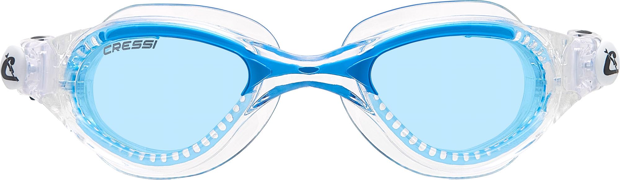Cressi Man Flash Goggles - Separate Eyepiece Swimming Goggles with Fogproof, Scratchproof, Anti-UV Lenses, Clear/Frame Clear Blue - Azure Lens, One Size โ image 1
