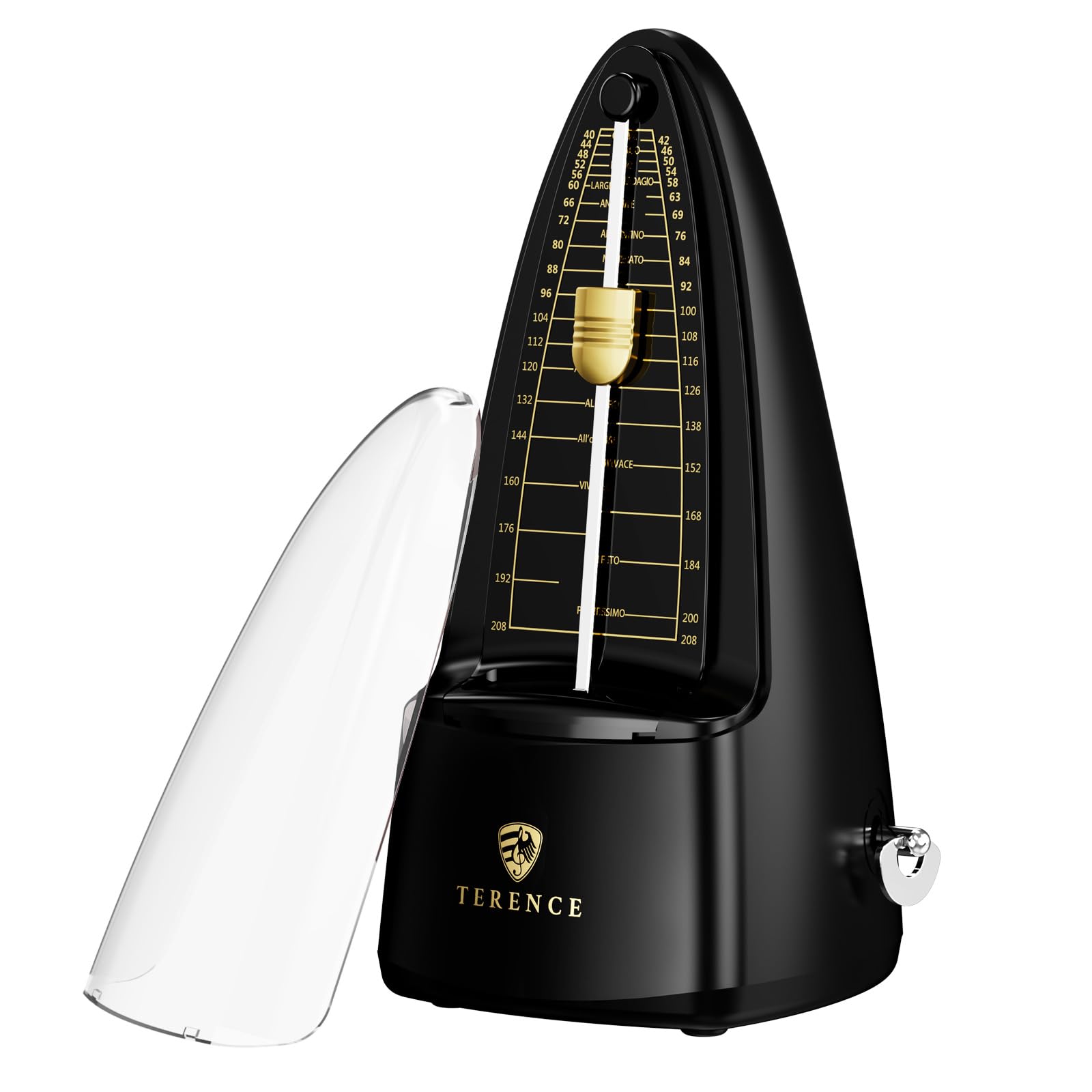 TERENCE Mechanical Metronome Metronome Digital Classic Shape Accurate Beat Metal Movement Convenient Use For practice for Guitar Piano Bass Drum Violin Metronomes for Adult and Children Black