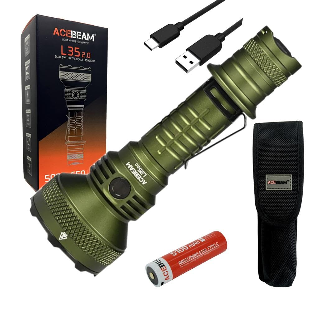 Acebeam L35 2.0 Flashlight OD Green C-ree XHP70.3