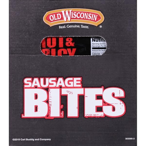 OLD WISCONSIN HOT & SPICY SAUSAGE SNACK BITES, NATURALLY SMOKED, READY TO EAT, HIGH PROTEIN, LOW CARB, KETO, GLUTEN FREE, 4 OUNCE RESEALABLE PACKAGE