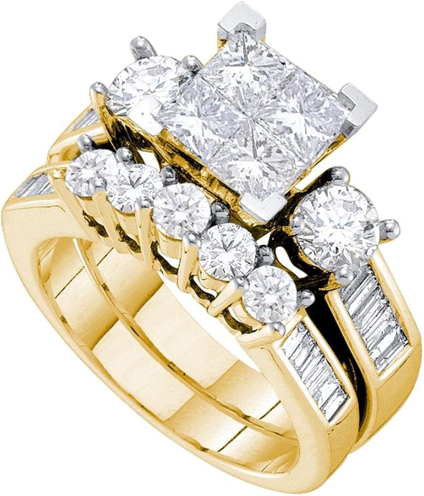 Size 10 14k Yellow Gold Diamond Ladies Bridal