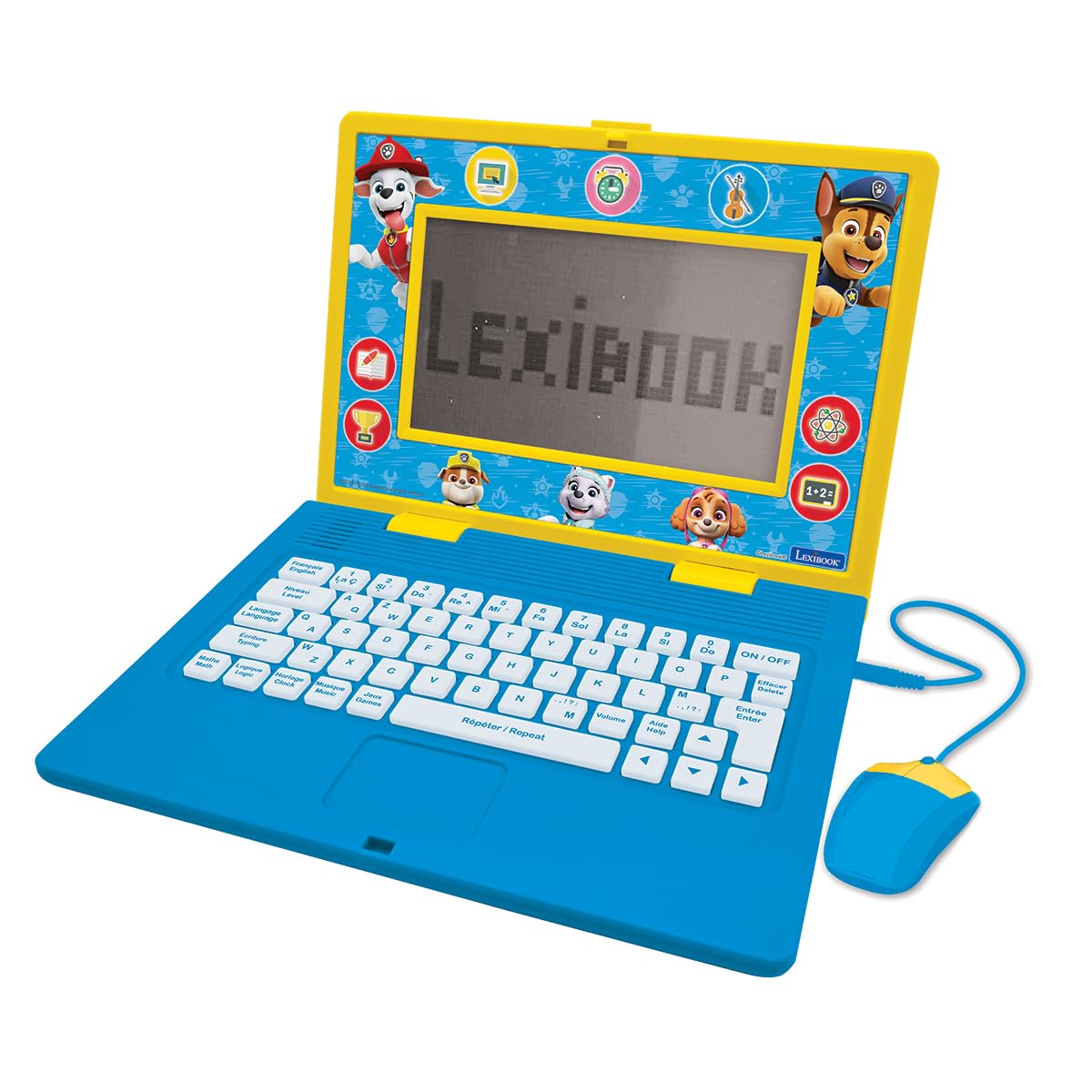 LEXIBOOK, Paw Patrol, Bilingual and Educational Laptop French/English, Toy for Children, 170 Activities to Learn, Play Games and Music, Large Screen, Blue/yellow, JC599PAi1 — image 1