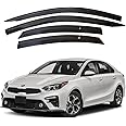 AUTOCLOVER Tape-On Rain Guards Window Visors 4 Pcs Set for Kia Forte 2019 2020 2021 2022 2023 2024 2025 / Window Deflectors, Out-Channel Vent Shades (Smoked)