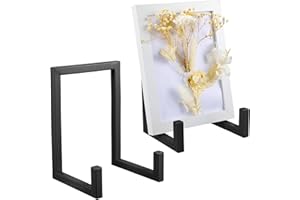 Sweetude 2 Pcs Large Plate Stands for Display Metal Frame Plate Holder Display Stand Decorative Table Top Easels for Picture, Book, Platter, Photo Easel(Black,8 Inch)