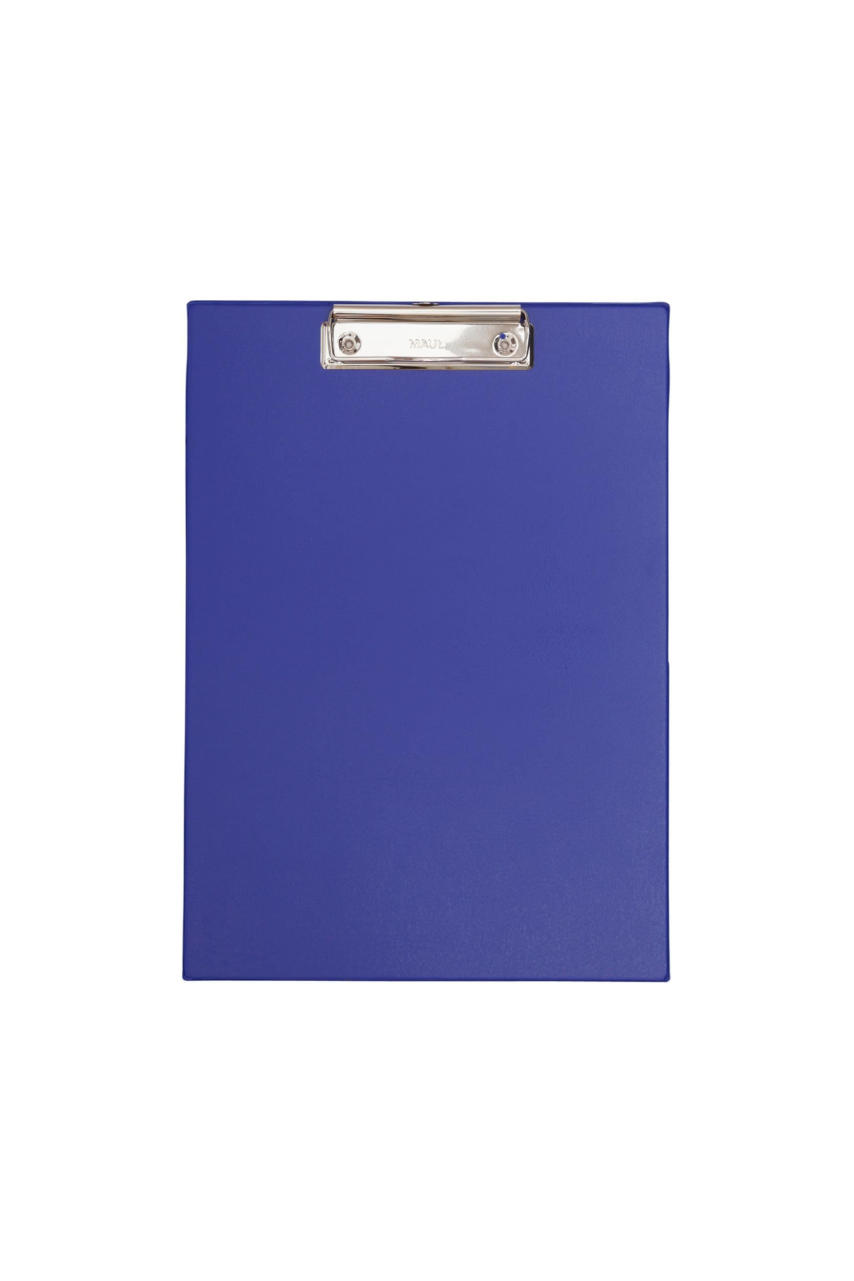 MAUL 2335237 A4 Portrait Clipboard with Foil Cover - Dark Blue