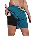 Roxdme Mens Swim Trunks with Compression Liner Quick Dry Beach Shorts with Zipper Pockets