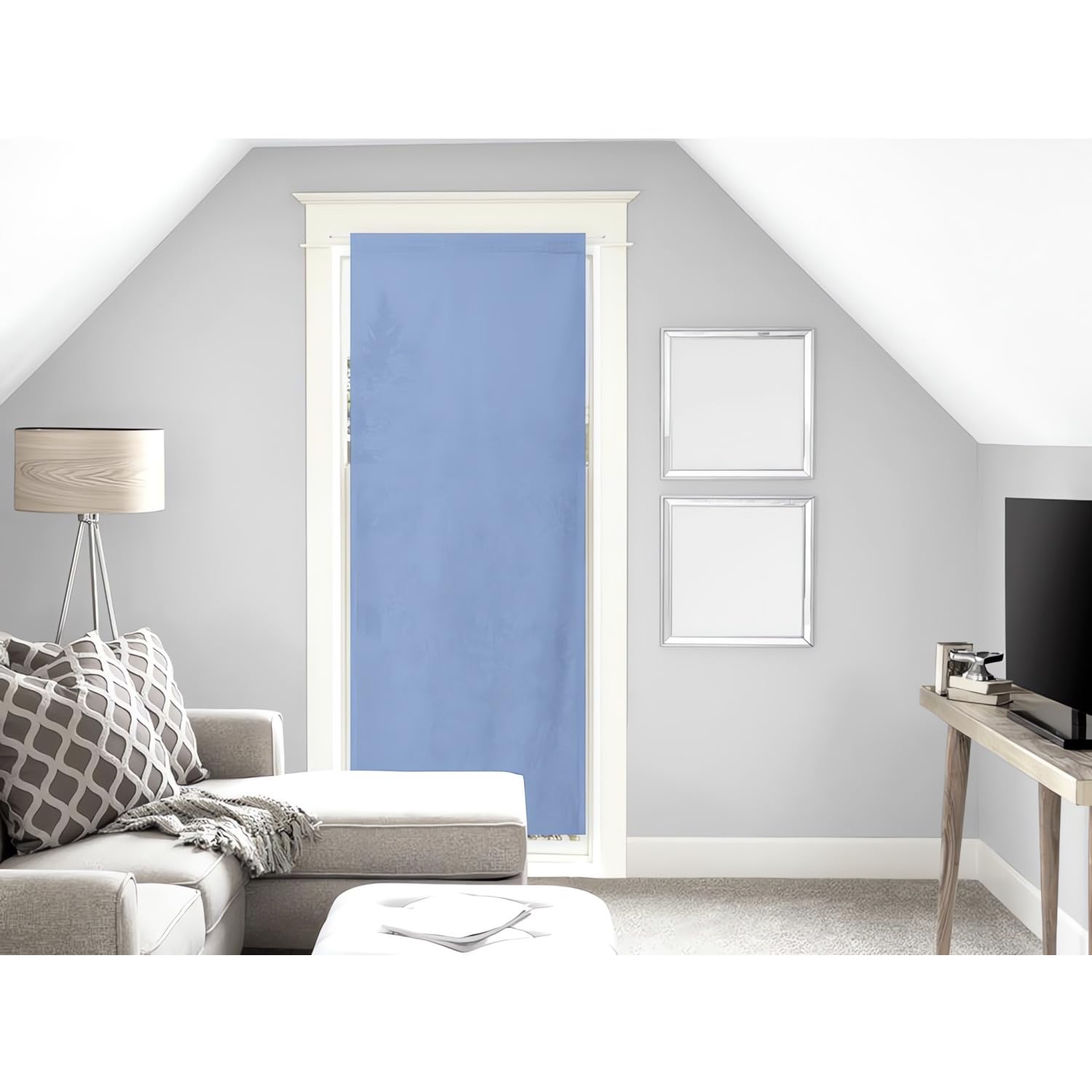 Soleil d'ocre Panama Cotton Door Window Voile 70 x 200 cm Blue, 40 x 30 cm (Rectangulaire)